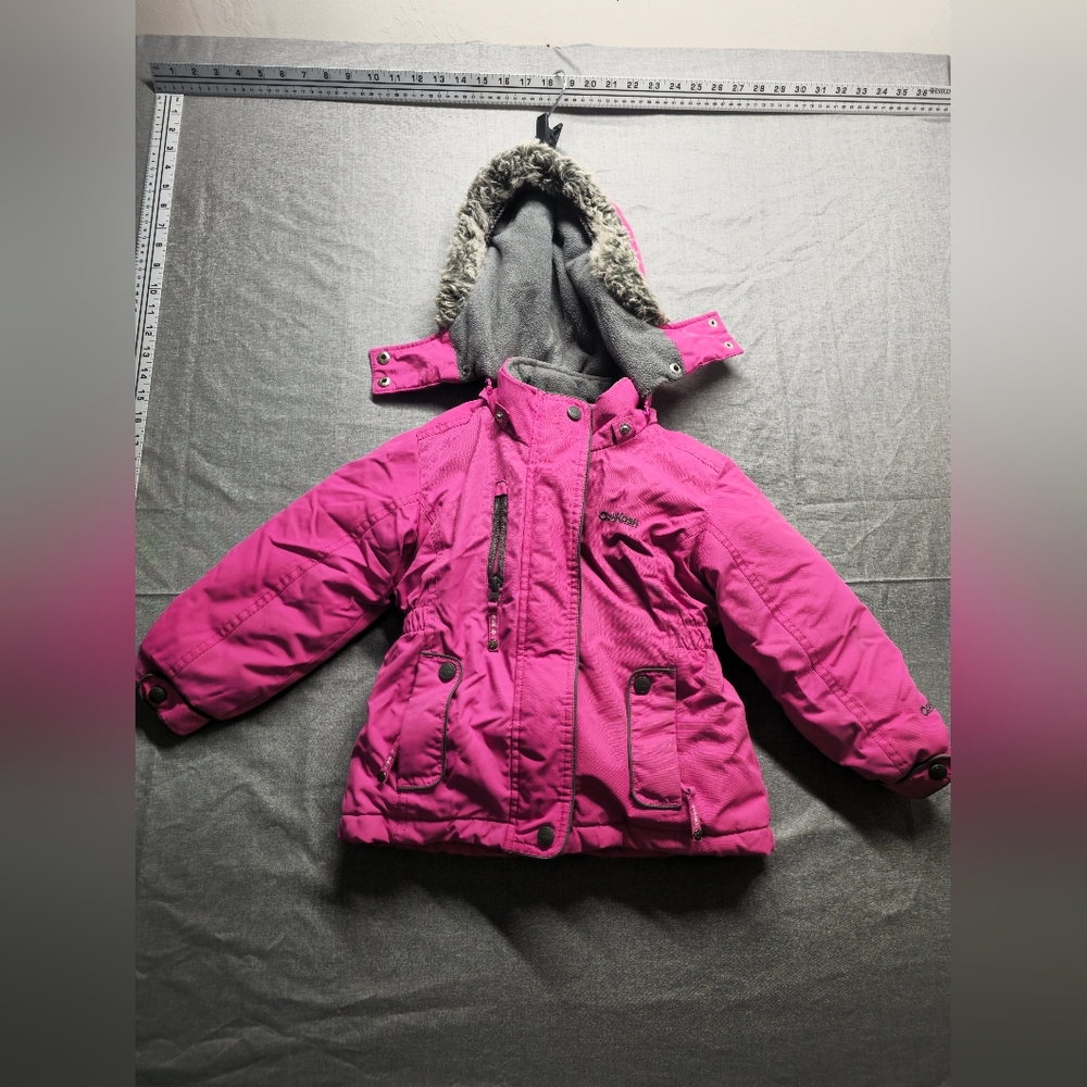 Oshkosh pink winter parka size 4 toddler warm thick heavy duty winter coat